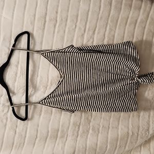 Express striped, tie front tank